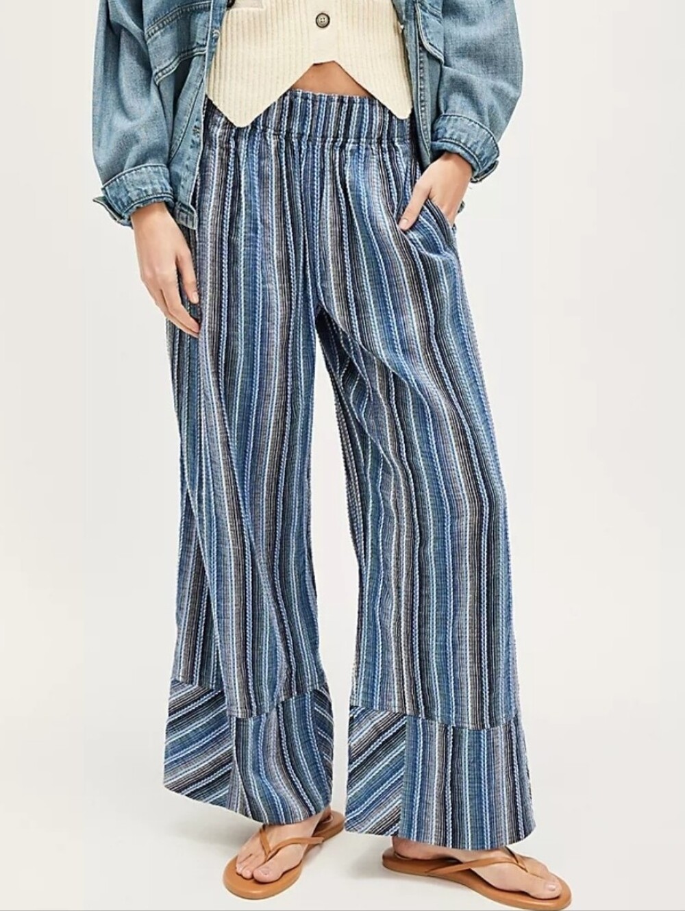 Free People Day's End Pull-On Pants   Indigo Blue